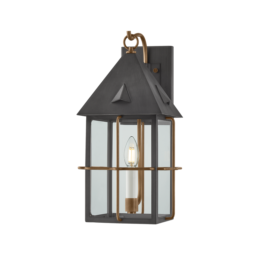 Troy Lighting Toby Exterior Wall Sconce — B6617-PBR/GRA