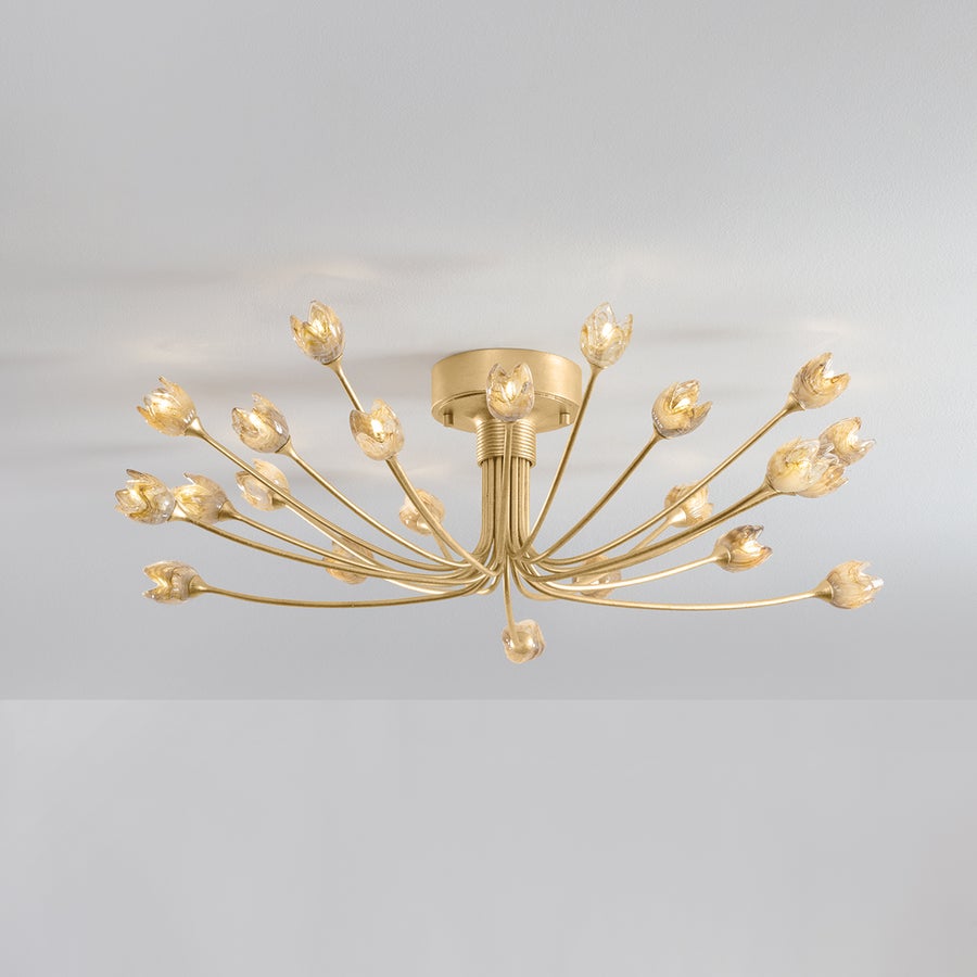 Hudson Valley Lighting FALKIRK Semi Flush — Vintage Gold Leaf