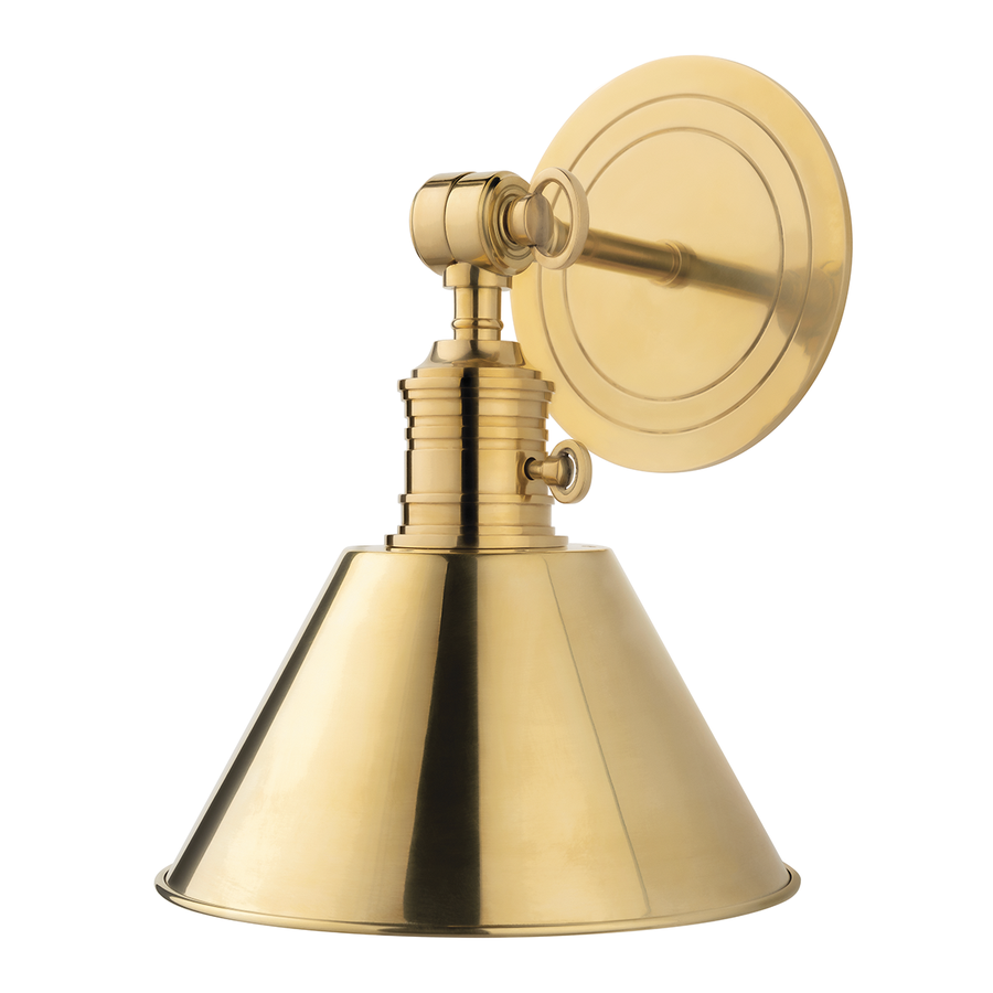 Hudson Valley Lighting Garden City Wall Sconce — Aged Brass
