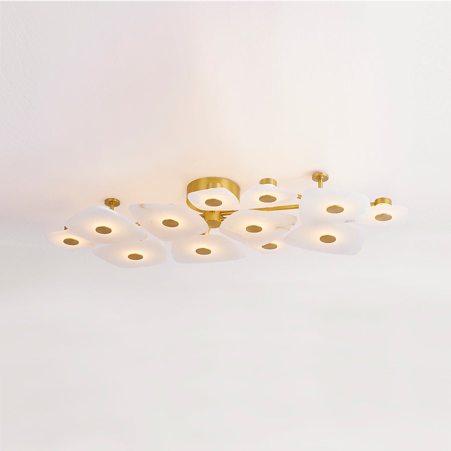 Hudson Valley Lighting HOLMDEL Semi Flush — Aged Brass