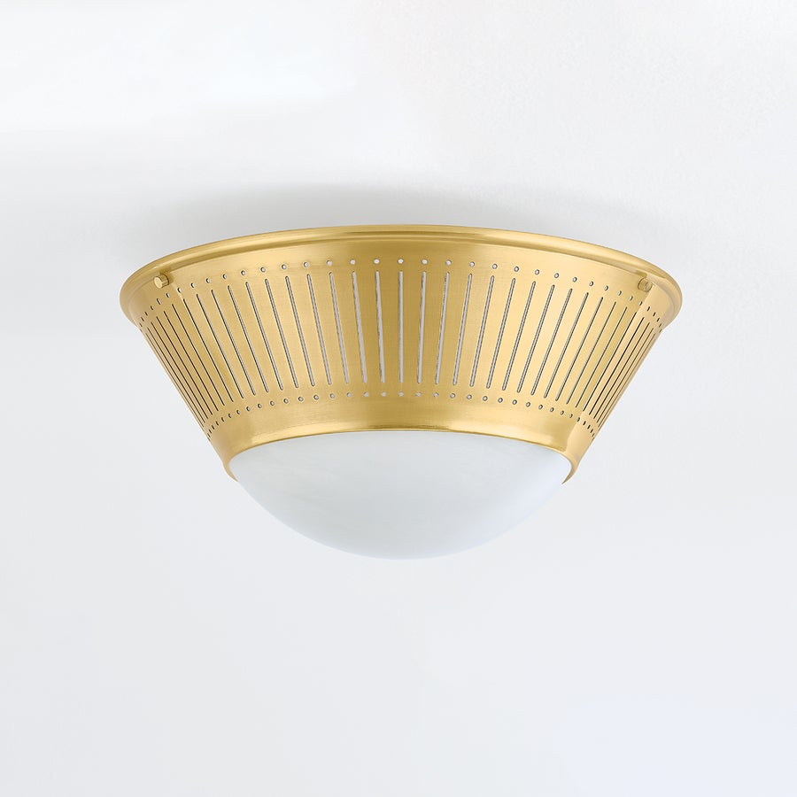 Hudson Valley Lighting ELSMERE Flush Mount — Aged Brass