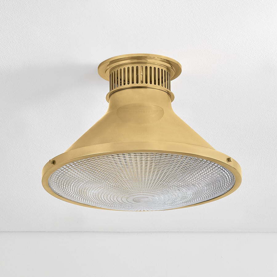 Hudson Valley Lighting Highclere Flush Mount — Aged Brass