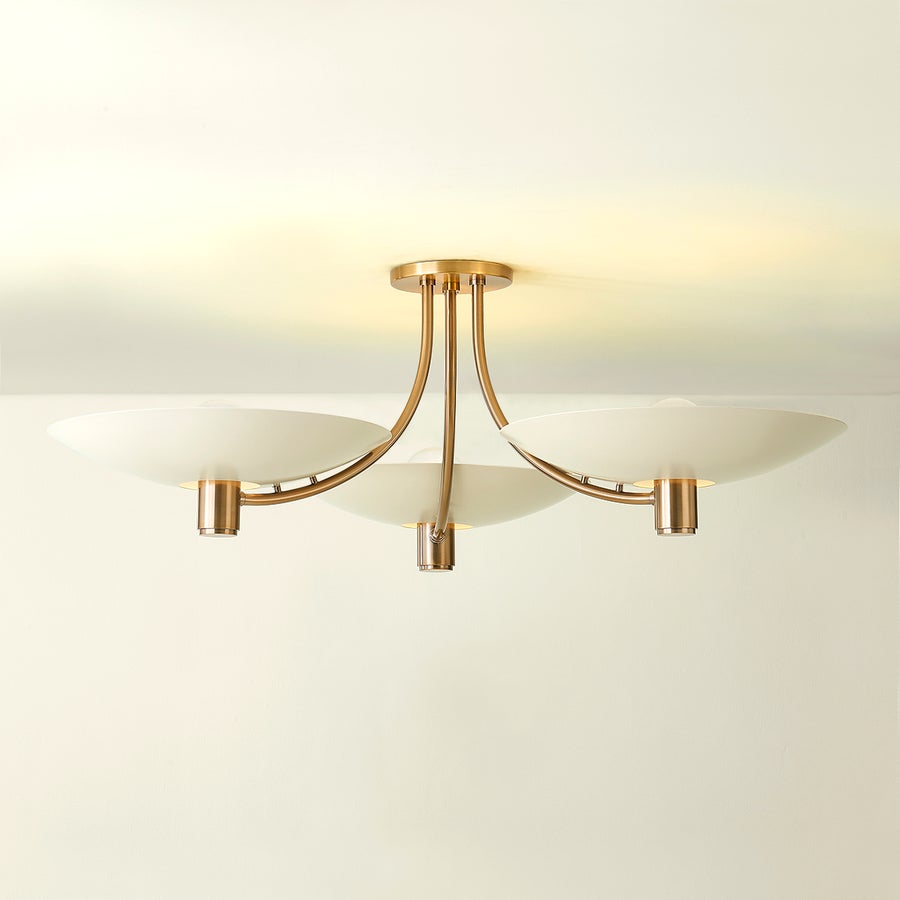 Troy Lighting Wolfe Semi Flush — C1441-PBR/SSD