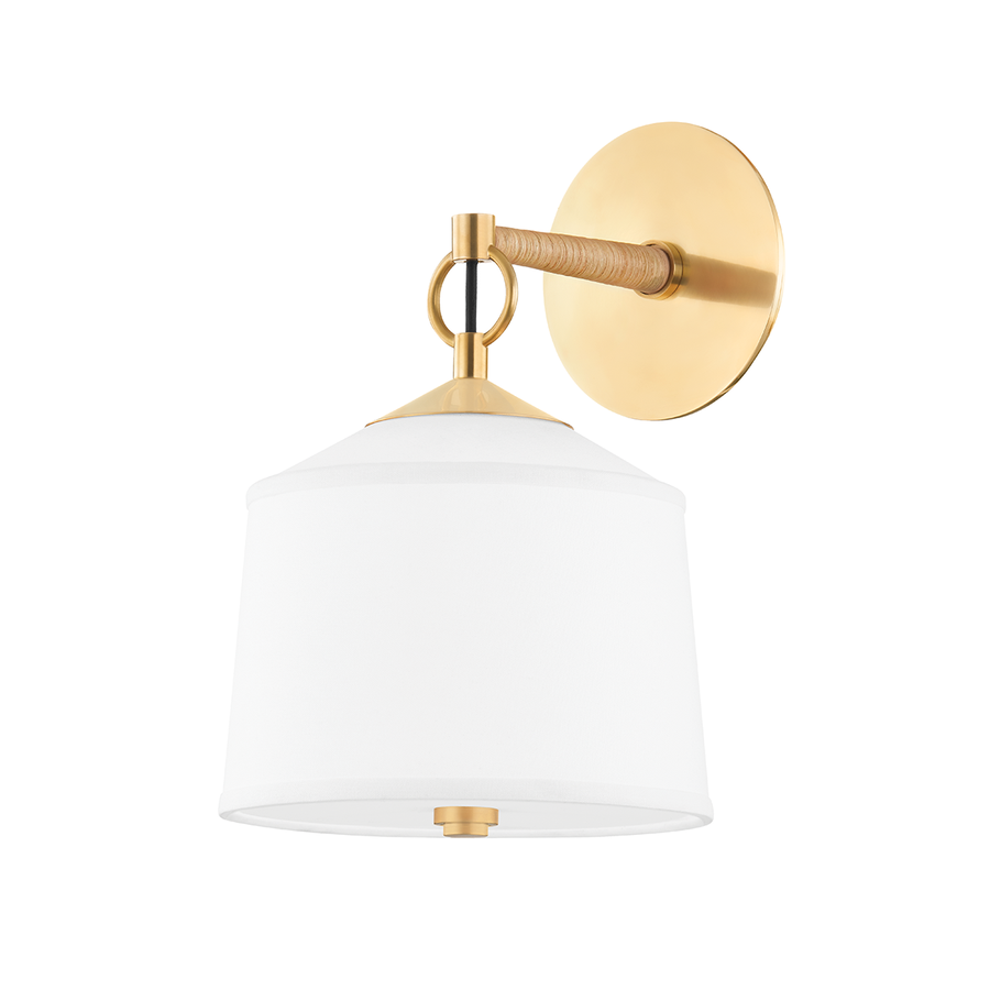 Hudson Valley Lighting White Plains Wall Sconce — Aged Brass