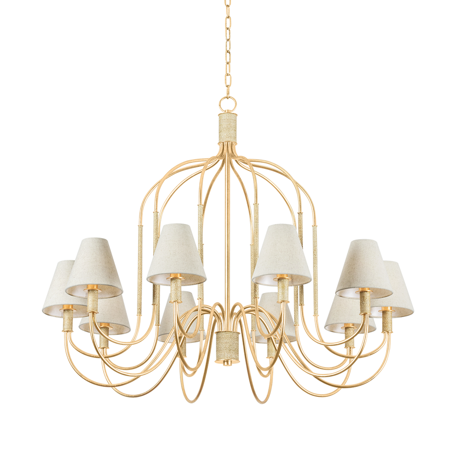 Hudson Valley Lighting WARRENSBURG Chandelier — Vintage Gold Leaf