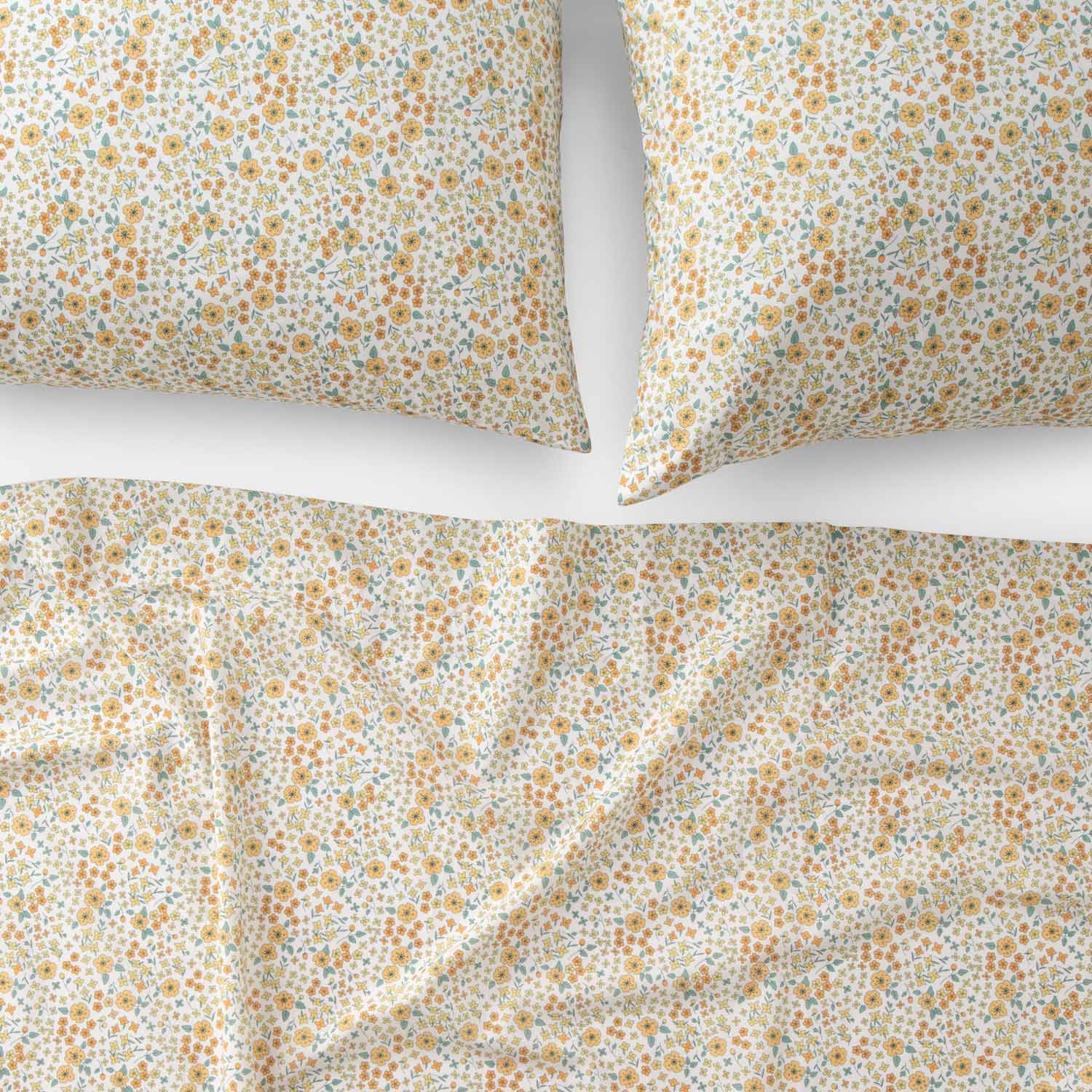 Wallowa Floral Pillowcase in Chamomile, image 2