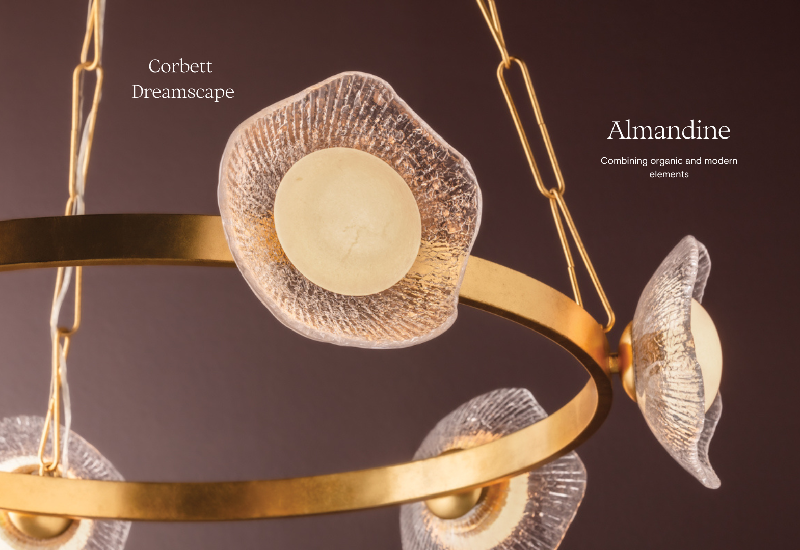 Almandine chandelier by Corbett Lighting