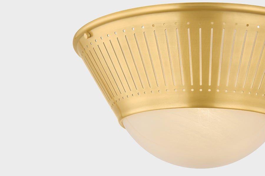 Hudson Valley Lighting ELSMERE Flush Mount — Aged Brass