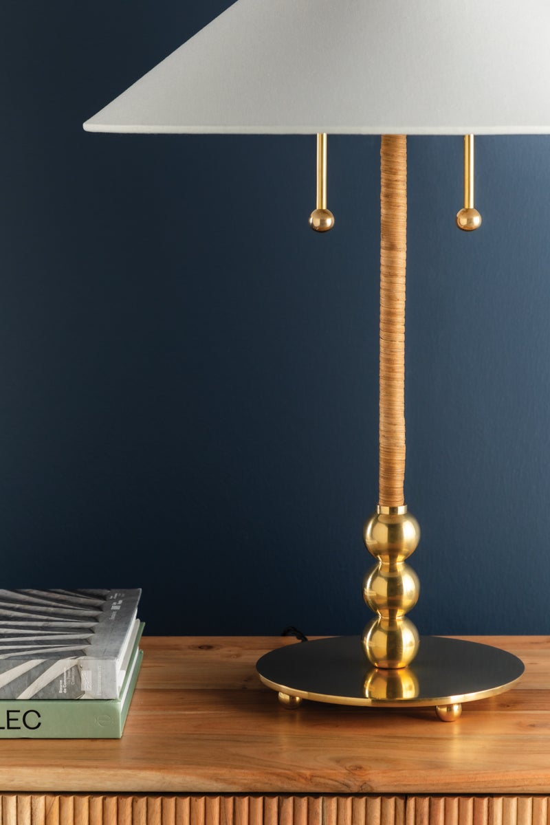 Hudson Valley Lighting Flare Table Lamp — Aged Brass