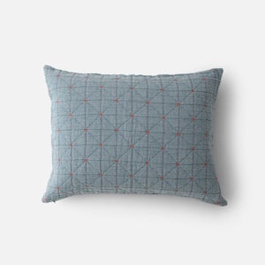 Peak Stitch Sham in Blue w/ Persimmon thumbnail