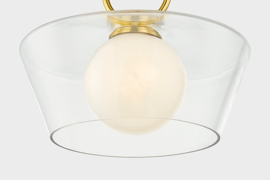 Hudson Valley Lighting Elmsford Semi Flush — Aged Brass
