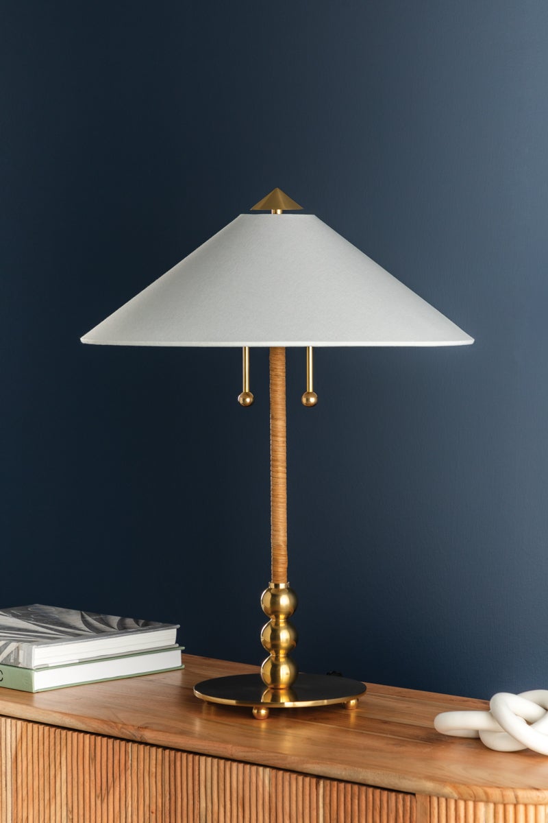 Hudson Valley Lighting Flare Table Lamp — Aged Brass