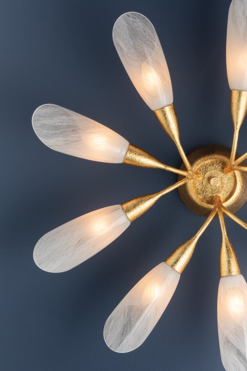 Hudson Valley Lighting ENFIELD Semi Flush — Vintage Gold Leaf