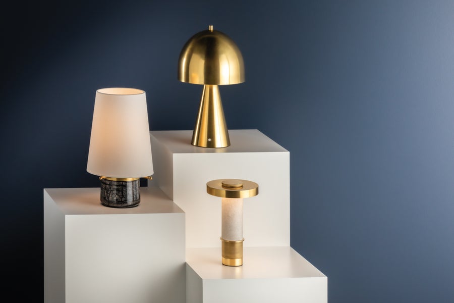 Hudson Valley Lighting SEFTON Rechargeable Table Lamp — Aged Brass