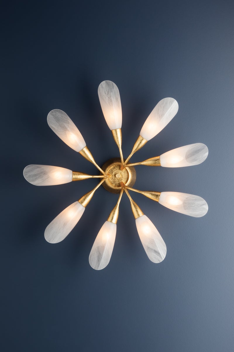 Hudson Valley Lighting ENFIELD Semi Flush — Vintage Gold Leaf