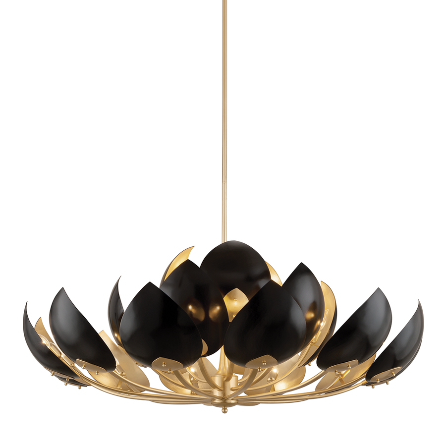 Hudson Valley Lighting Lotus Chandelier — 5754-GL/BK
