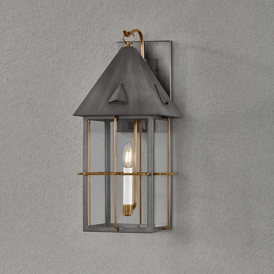 Troy Lighting Toby Exterior Wall Sconce — B6623-PBR/GRA