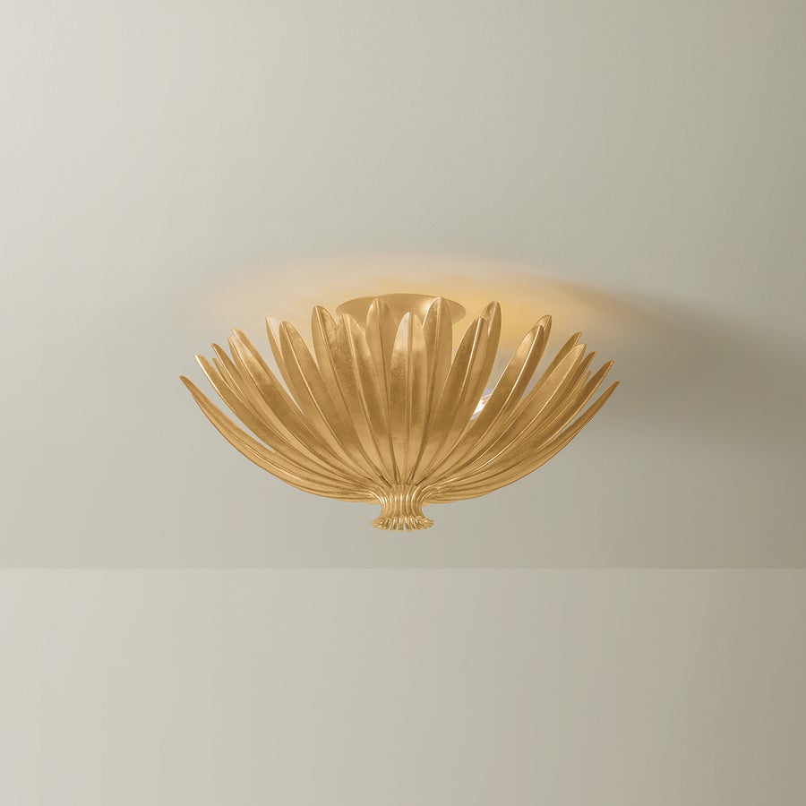 Hudson Valley Lighting Whitfield Semi Flush — Vintage Gold Leaf