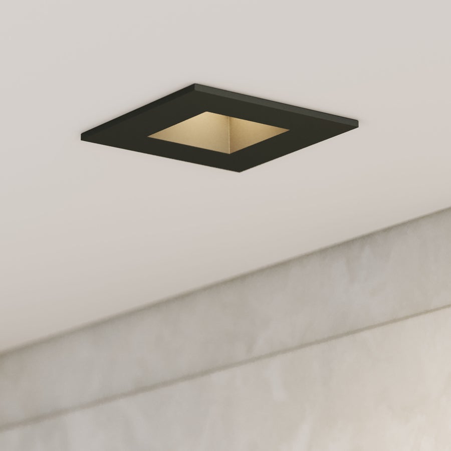 CSL CSL Forme 3" LED Recessed Downlight, Adjustable Aim, Remodel, Square Black Trim, 2700K — DLT3ARIC-27-SASTBK
