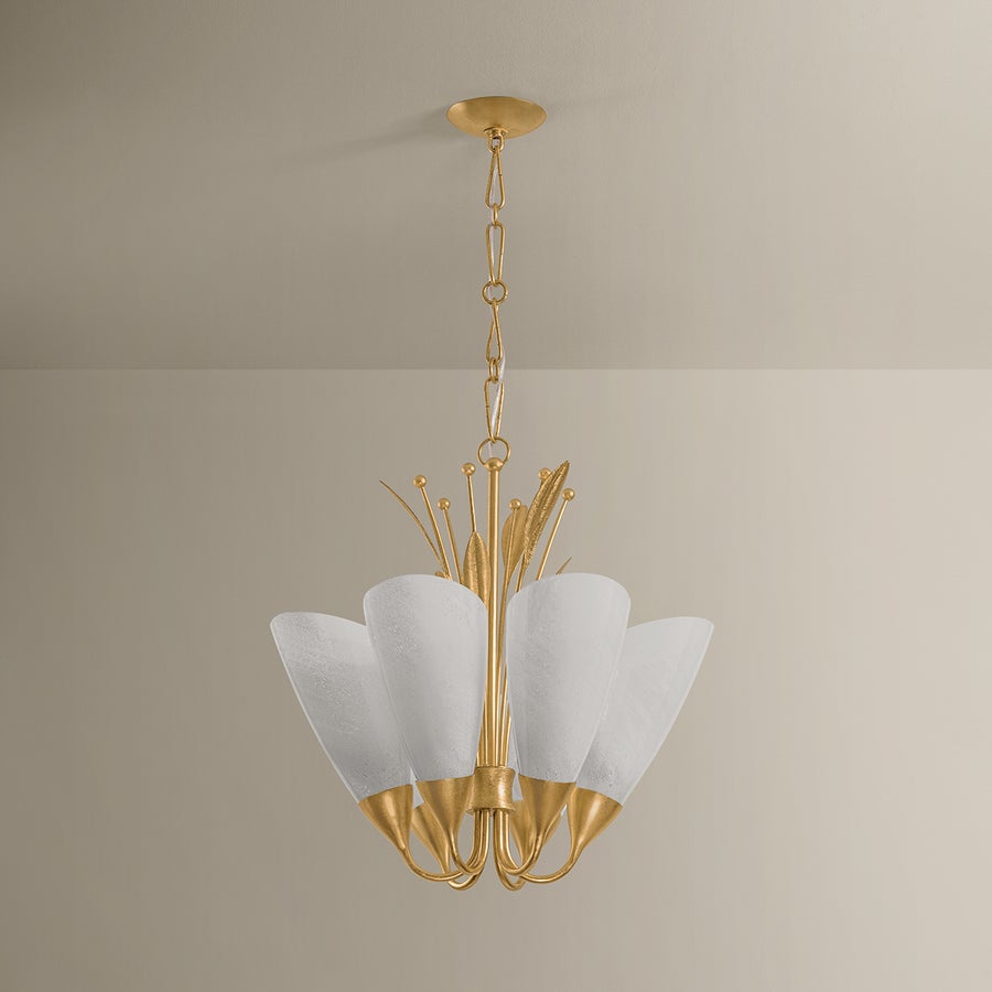 Hudson Valley Lighting Forest Glen Chandelier — Vintage Gold Leaf