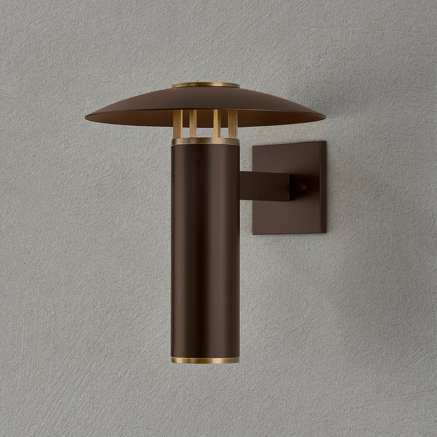 Troy Lighting Birk Exterior Wall Sconce — B7915-PBR/BRZ