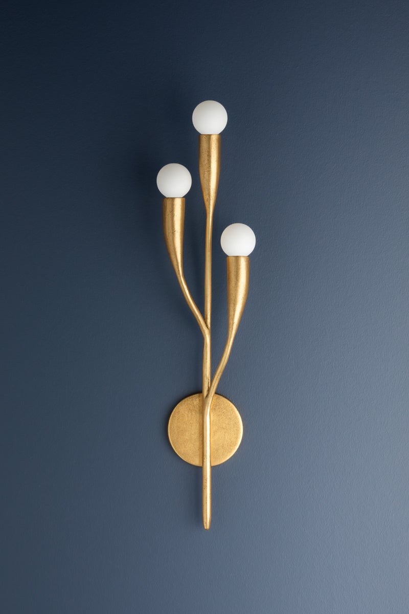 Hudson Valley Lighting Labra Wall Sconce — Vintage Gold Leaf