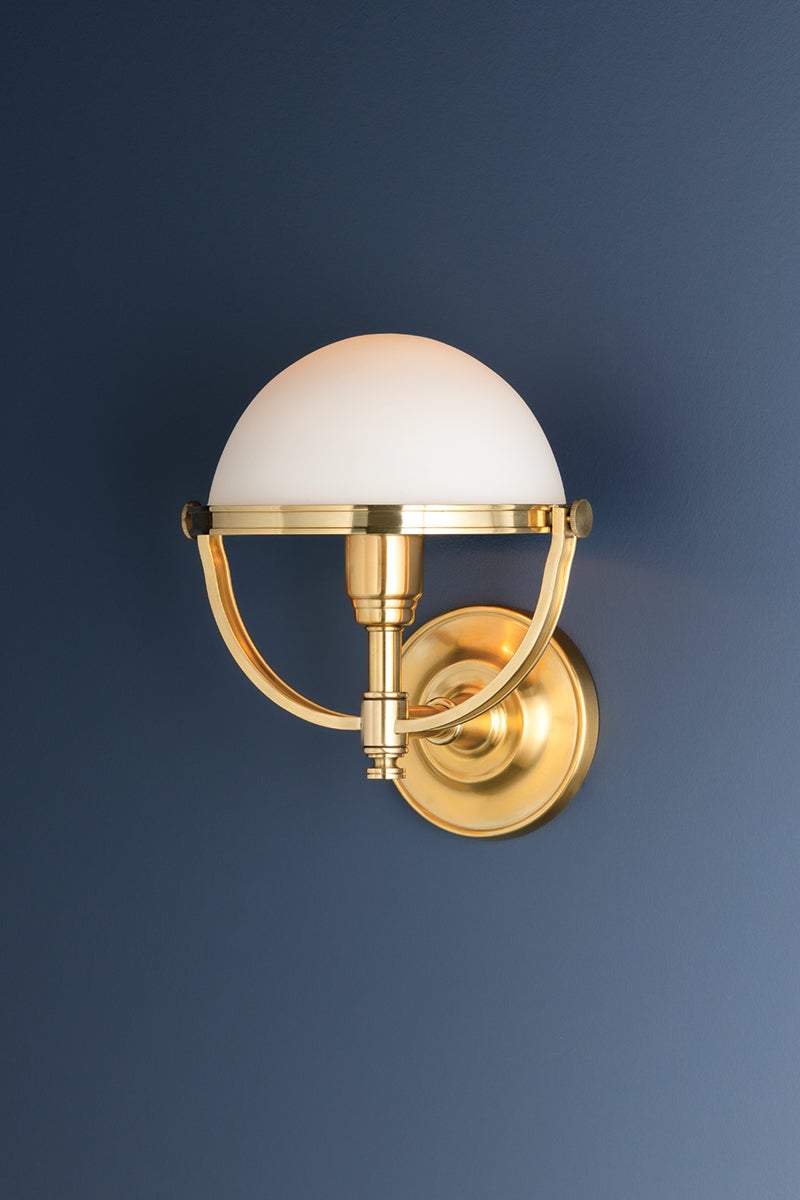 Hudson Valley Lighting Stratford Wall Sconce — Aged Brass