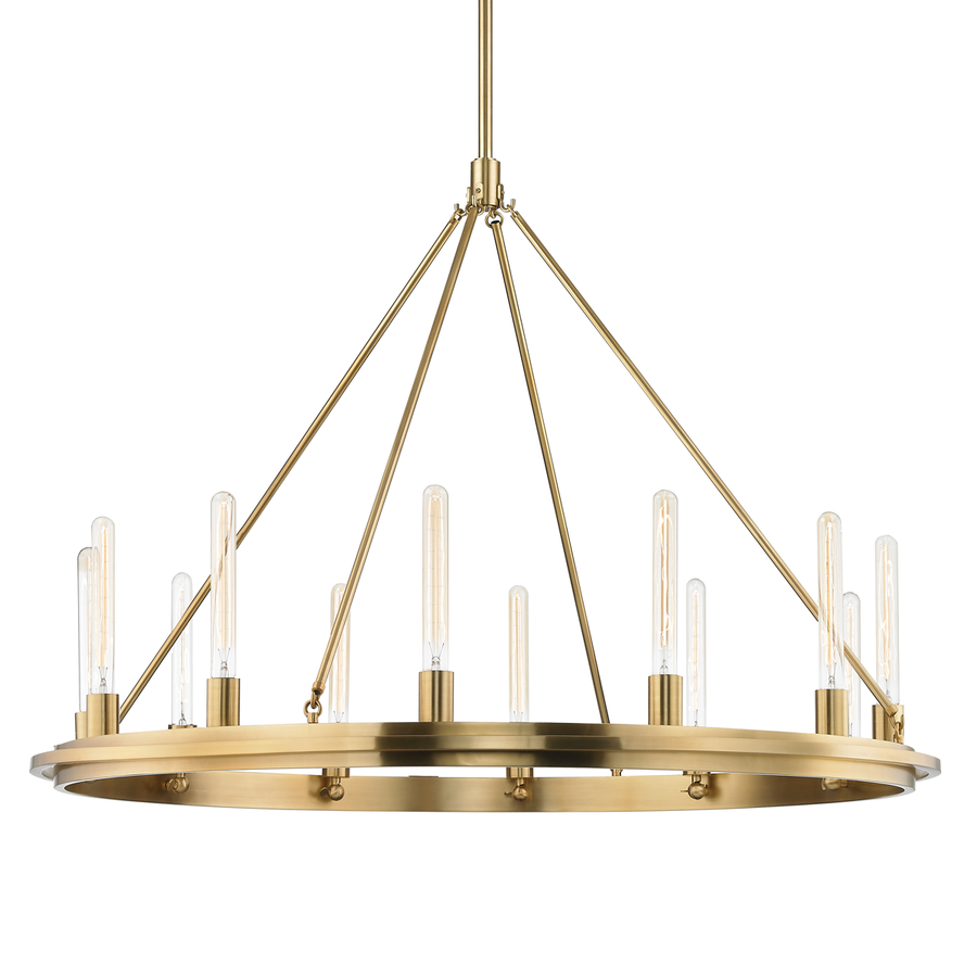 Hudson Valley Lighting Chambers Chandelier — Aged Brass