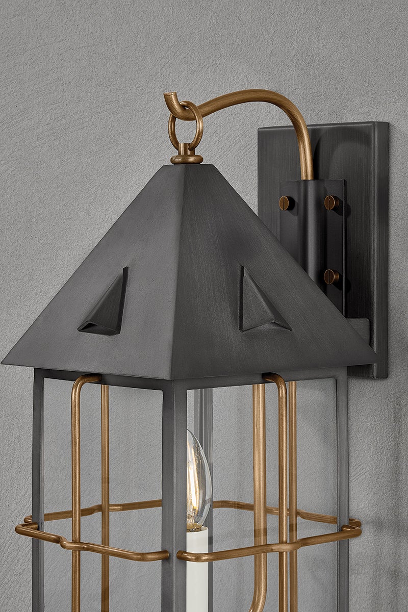 Troy Lighting Toby Exterior Wall Sconce — B6617-PBR/GRA