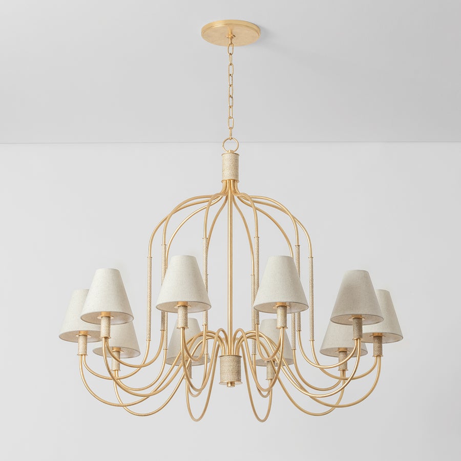 Hudson Valley Lighting WARRENSBURG Chandelier — Vintage Gold Leaf