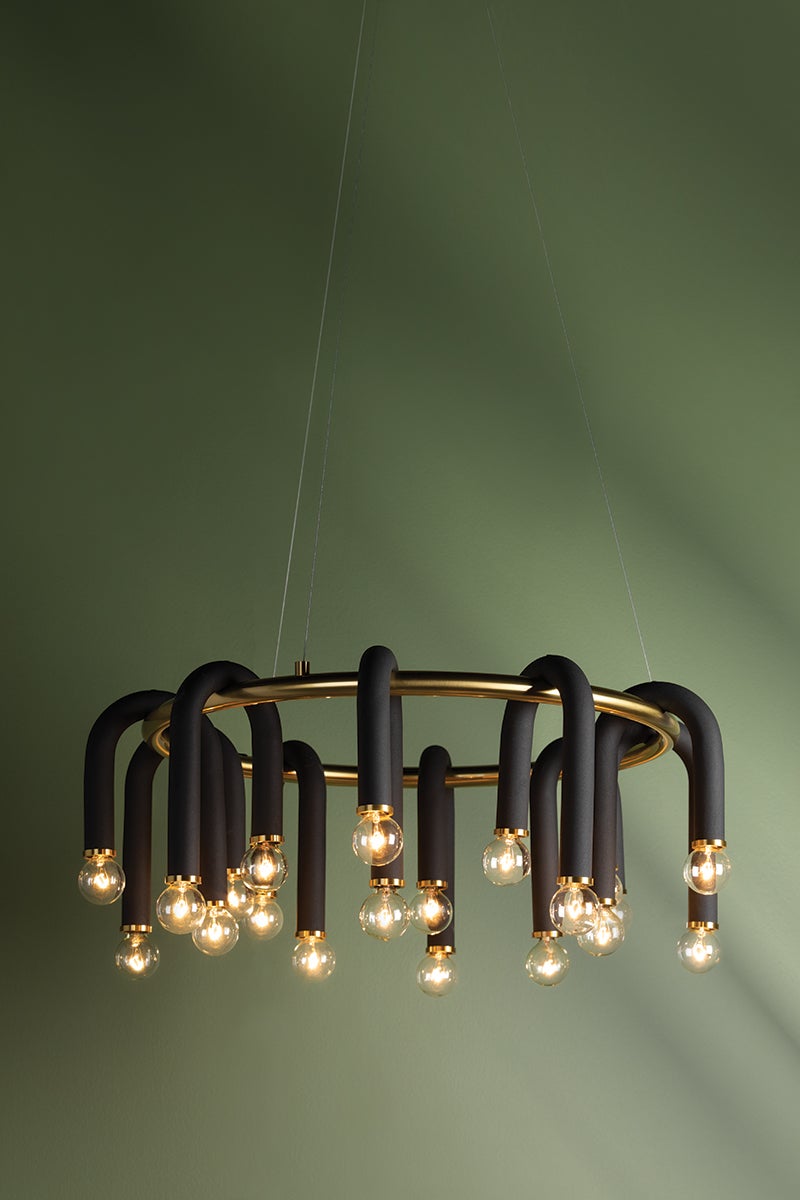 Mitzi Whit Chandelier — H382820-AGB/BK