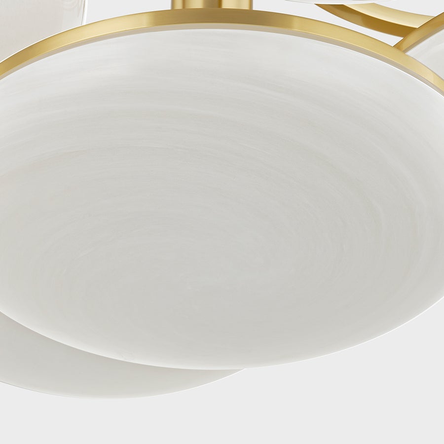 Hudson Valley Lighting BREGMAN Semi Flush — Aged Brass