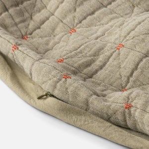 Peak Stitch Duvet in Olive w/ Persimmon thumbnail 2