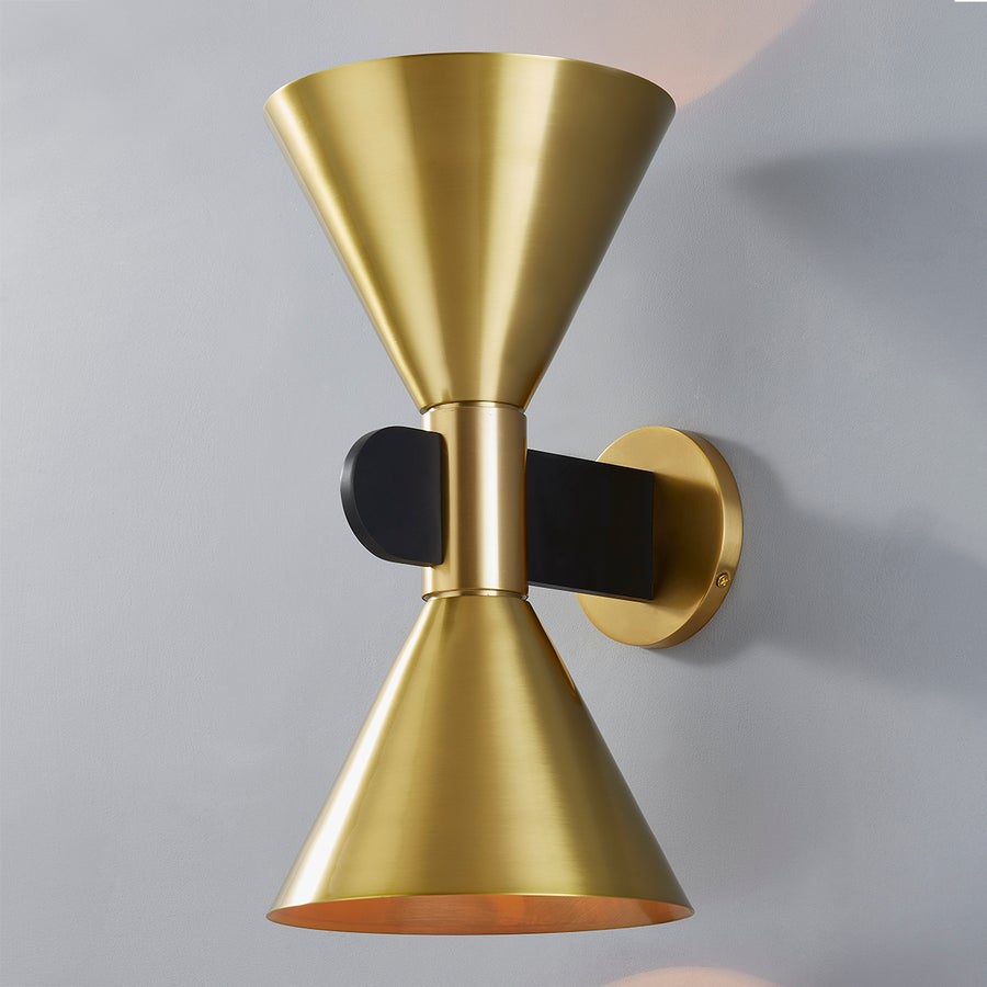 Hudson Valley Lighting Cranston Wall Sconce — 4916-AGB/SBK