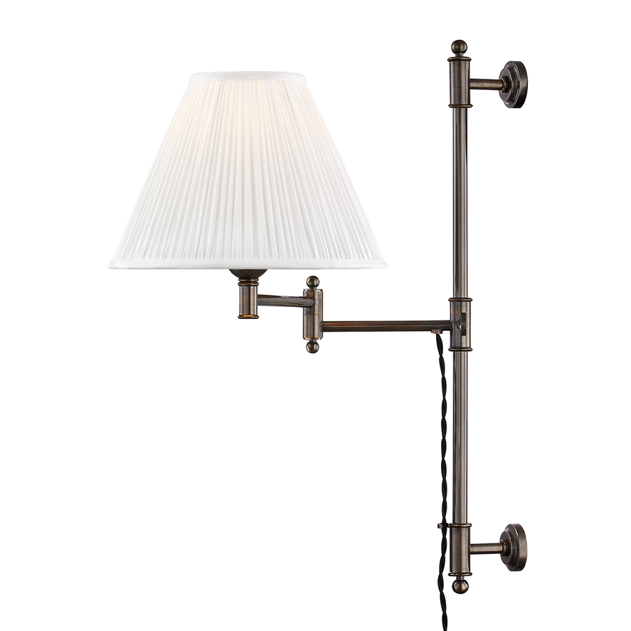 Hudson Valley Lighting Classic No.1 Plug-in Sconce — Distressed Bronze
