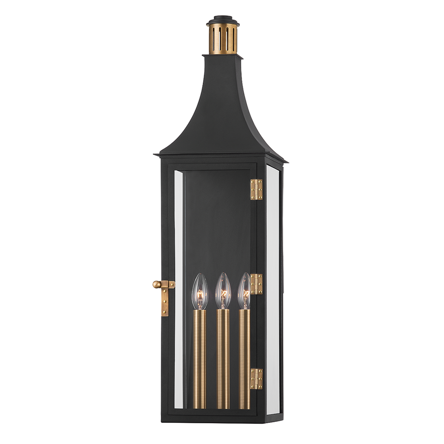 Troy Lighting Wes Exterior Wall Sconce — B7831-PBR/TBK