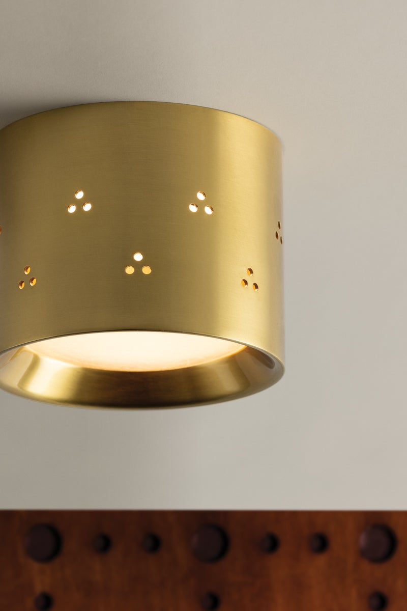 Hudson Valley Lighting EDISTO Flush Mount — Aged Brass