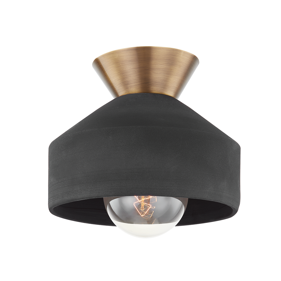 Troy Lighting COVINA Flush Mount — C9811-PBR/CBK