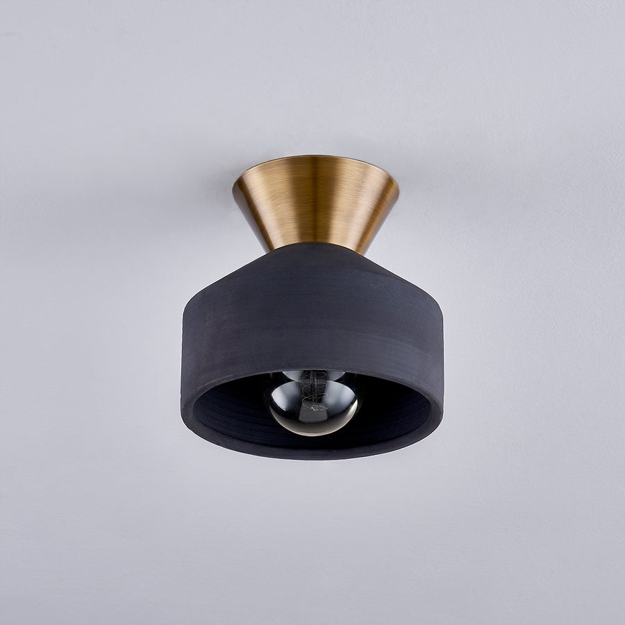 Troy Lighting COVINA Flush Mount — C9808-PBR/CBK