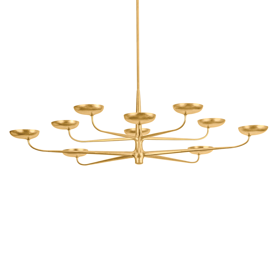 Hudson Valley Lighting TAORMINA Chandelier — Vintage Gold Leaf