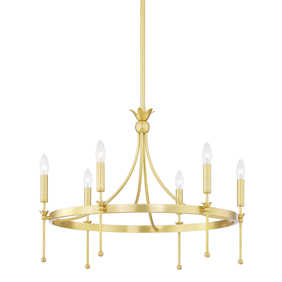 Hudson Valley Lighting Gates Chandelier — Aged Brass