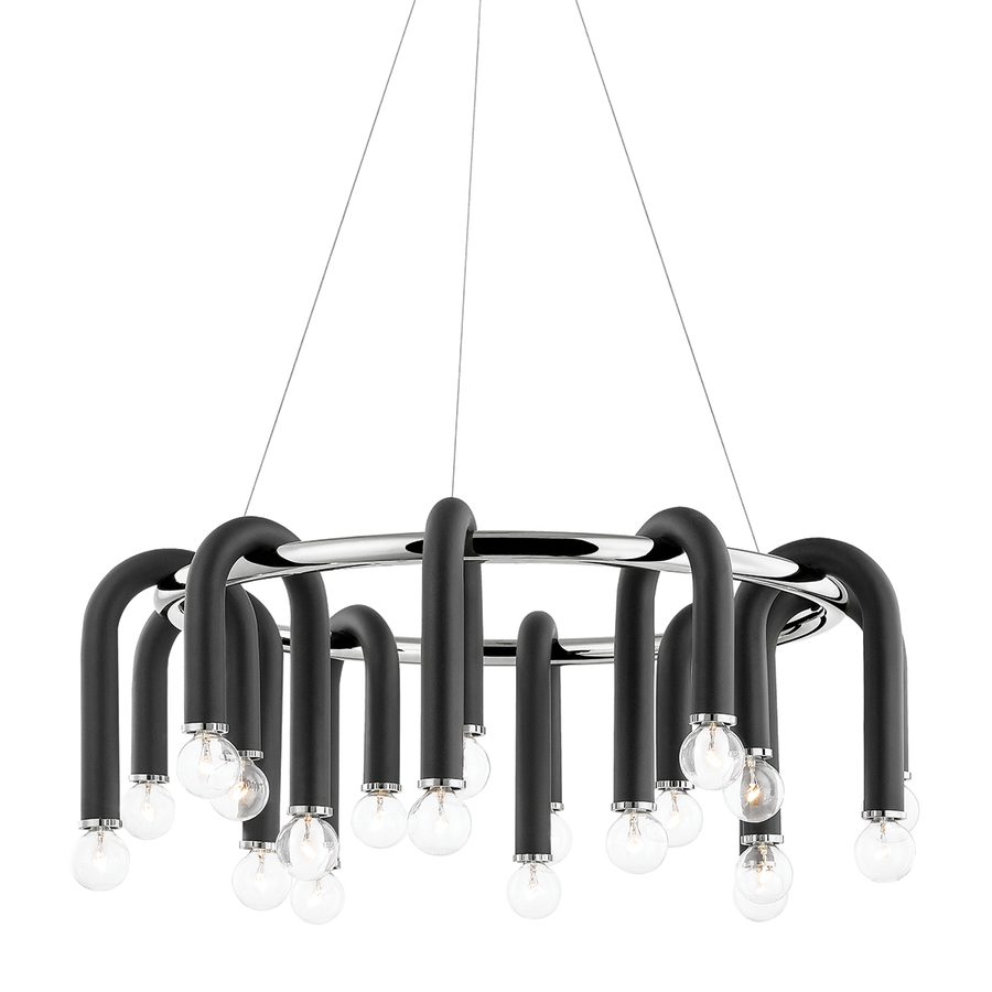 Mitzi Whit Chandelier — H382820-PN/BK