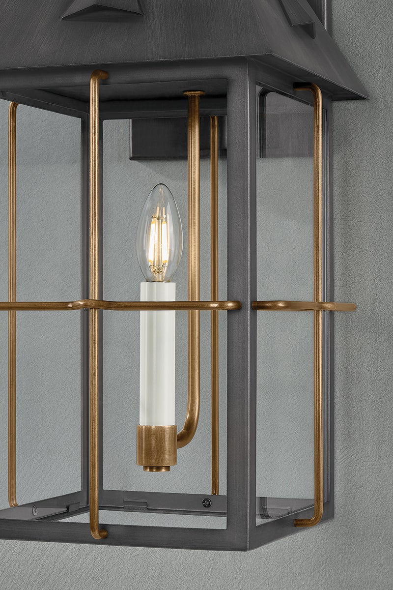 Troy Lighting Toby Exterior Wall Sconce — B6623-PBR/GRA