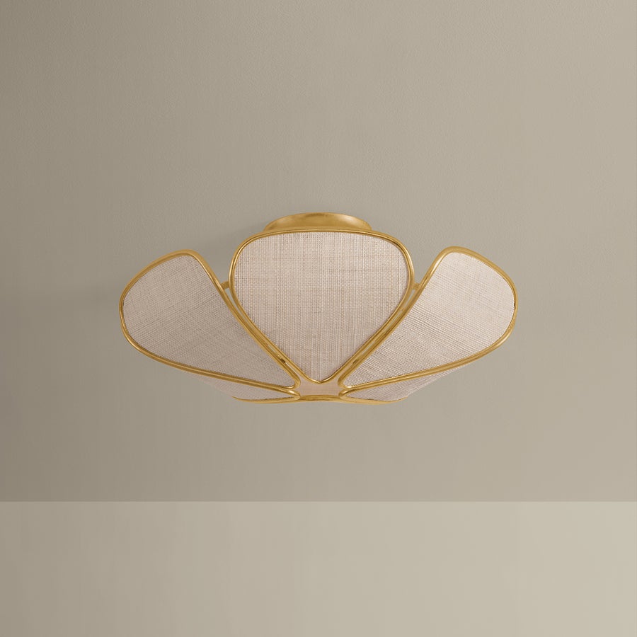 Hudson Valley Lighting Bayville Semi Flush — Vintage Gold Leaf