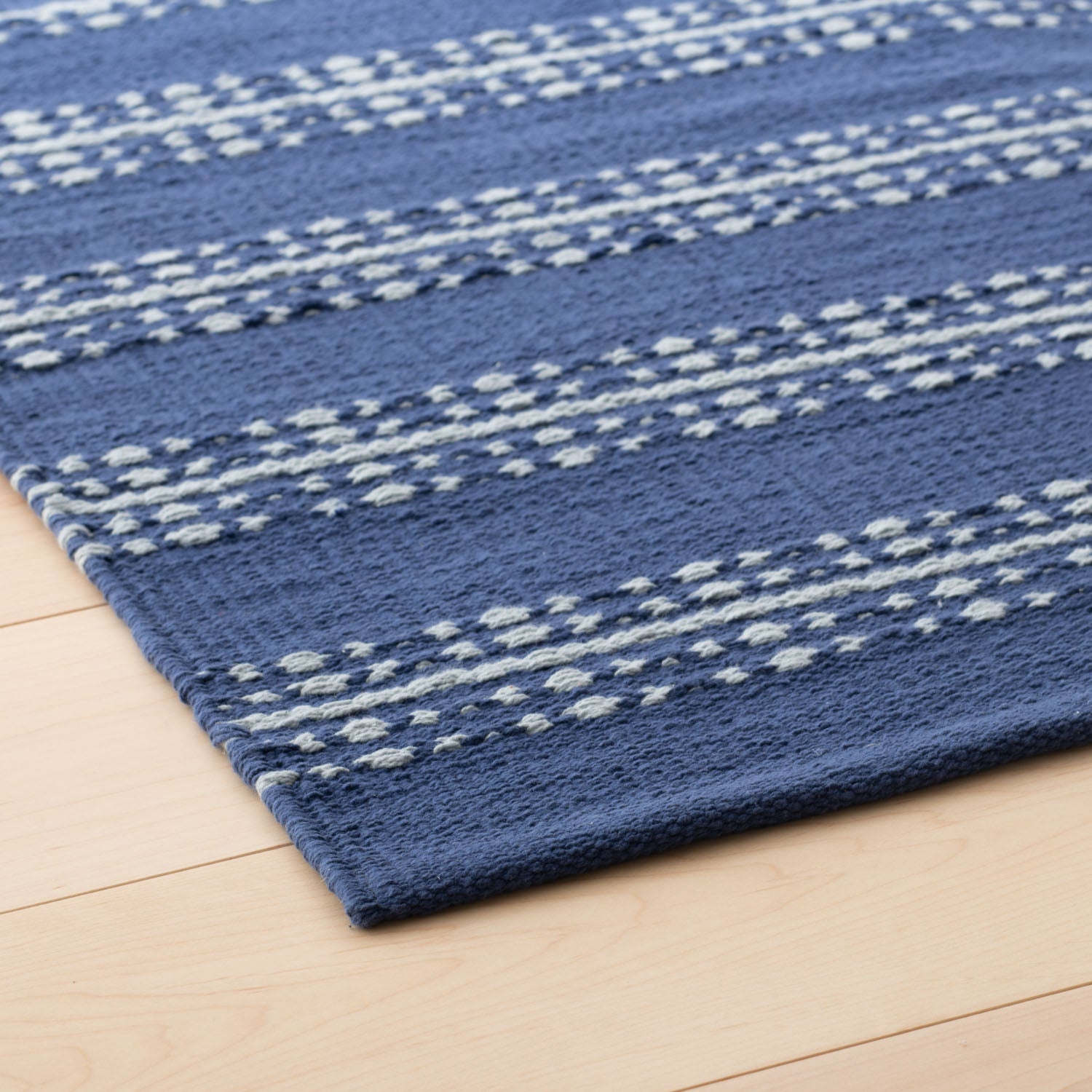 Ticking Stripe Rug in Blue w/ Light Blue, image 2
