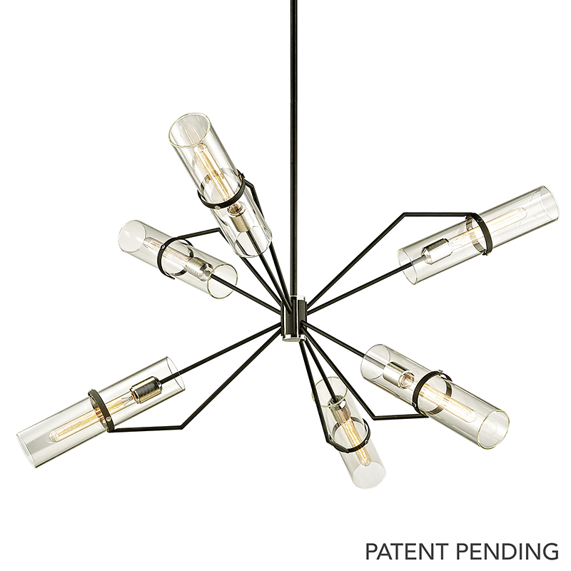 Troy Lighting Raef Chandelier — F6328-TBK/PN