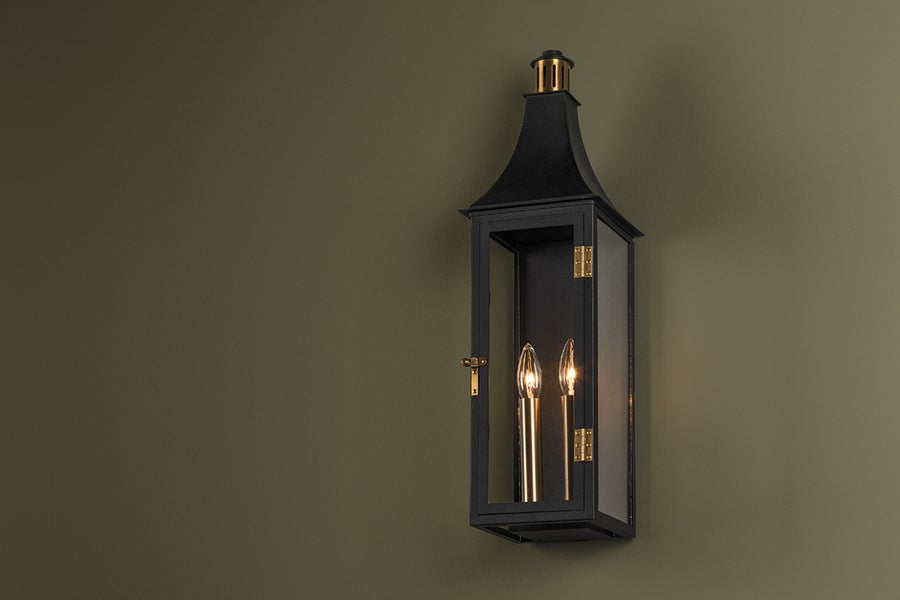 Troy Lighting Wes Exterior Wall Sconce — B7824-PBR/TBK