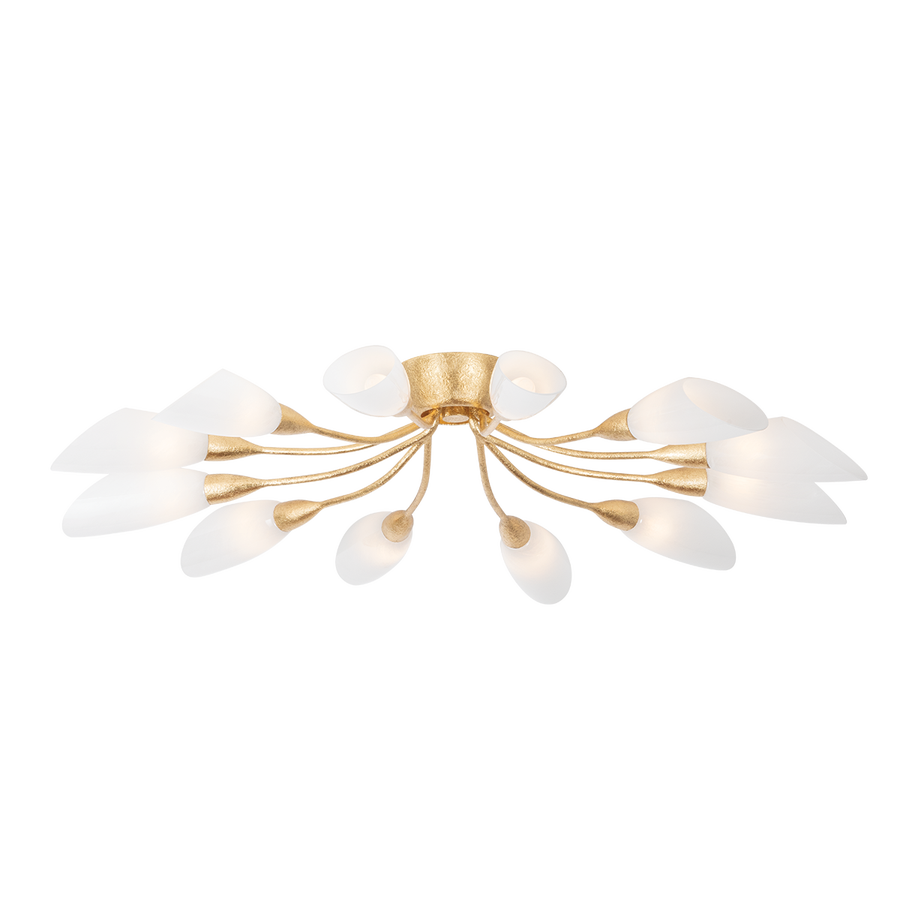 Hudson Valley Lighting ENFIELD Semi Flush — Vintage Gold Leaf