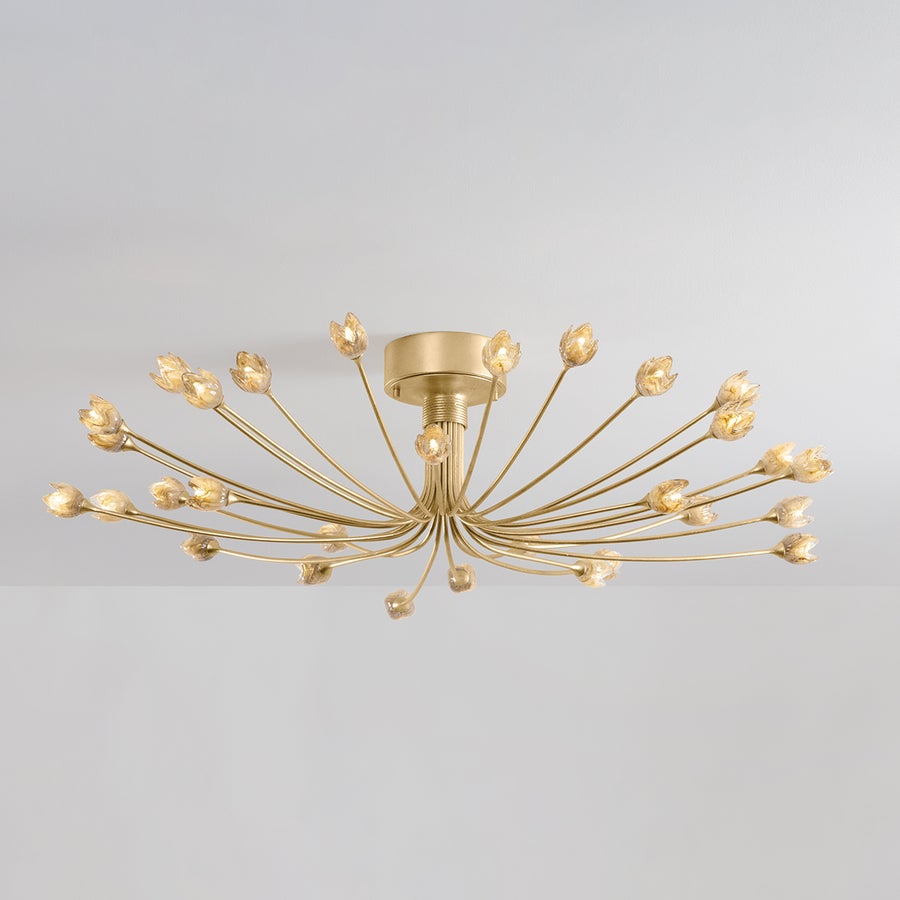 Hudson Valley Lighting FALKIRK Semi Flush — Vintage Gold Leaf