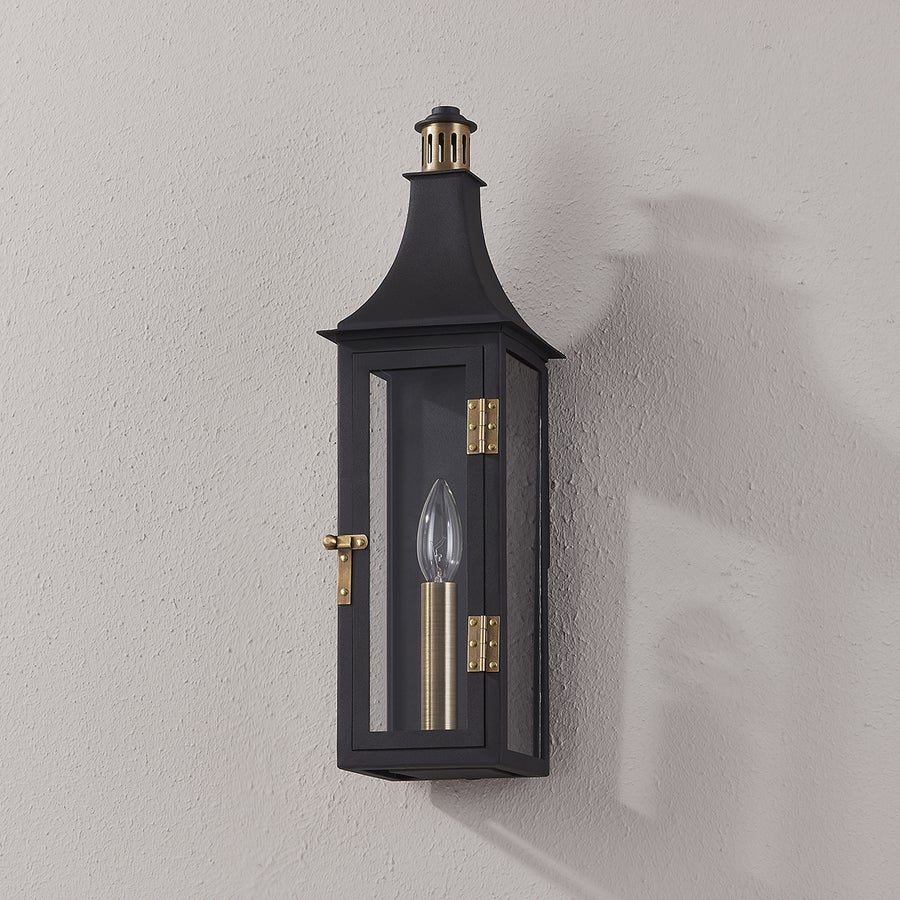 Troy Lighting Wes Exterior Wall Sconce — B7819-PBR/TBK